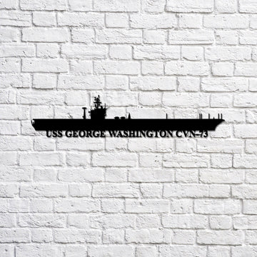 US Navy Metal Sign, USS George Washington CVN73 Navy Ship Metal Sign, Memory Wall Metal Sign Laser Cut Metal Signs, Navy Veteran Metal Sign
