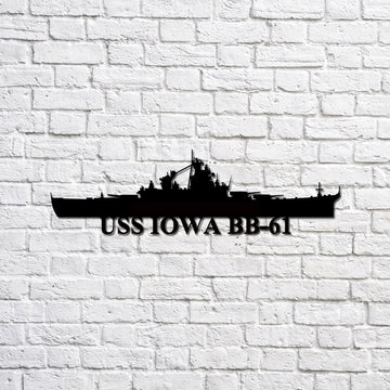 US Navy Metal Sign, USS Iowa BB61 battleship Navy Ship Metal Sign, Memory Wall Metal Sign Laser Cut Metal Signs, Navy Veteran Metal Sign