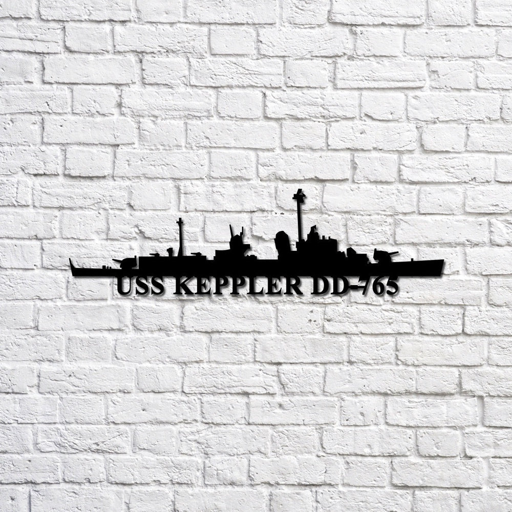 US Navy Metal Sign, USS Keppler DD765 Navy Ship Metal Sign, Memory Wall Metal Sign Laser Cut Metal Signs, Navy Veteran Metal Sign