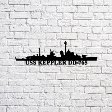 US Navy Metal Sign, USS Keppler DD765 Navy Ship Metal Sign, Memory Wall Metal Sign Laser Cut Metal Signs, Navy Veteran Metal Sign