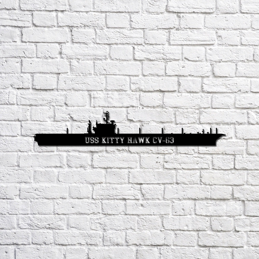 US Navy Metal Sign, USS Kitty Hawk CV63 Navy Ship Metal Sign, Memory Wall Metal Sign Laser Cut Metal Signs, Navy Veteran Metal Sign