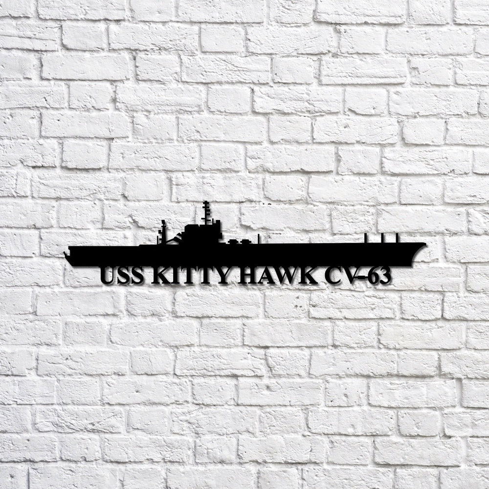US Navy Metal Sign, USS Kitty Hawk CV63 aircraft carrier Navy Ship Metal Sign, Navy Veteran Metal Sign