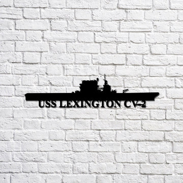 US Navy Metal Sign, USS Lexington CV2 Navy Ship Metal Sign, Memory Wall Metal Sign Laser Cut Metal Signs, Navy Veteran Metal Sign