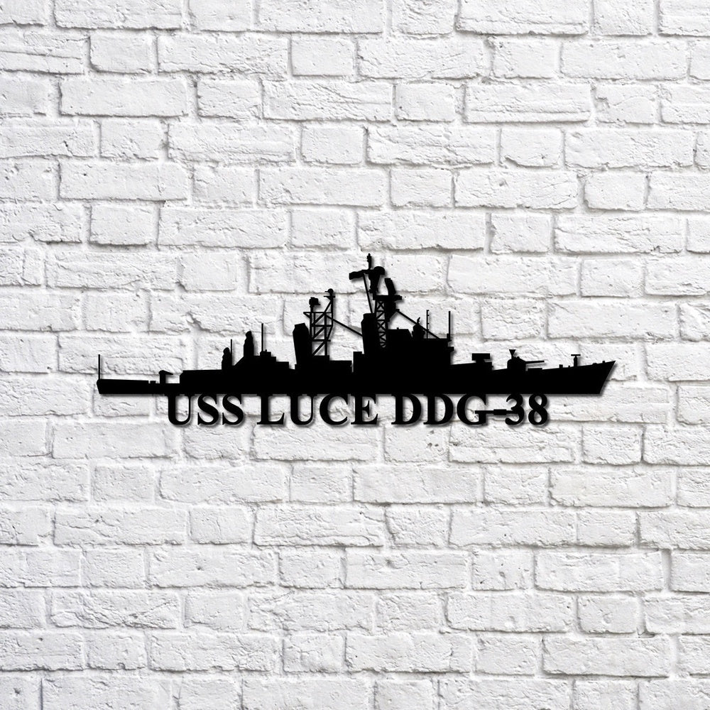 US Navy Metal Sign, USS Luce DDG38 Navy Ship Metal Sign, Memory Wall Metal Sign Laser Cut Metal Signs, Navy Veteran Metal Sign