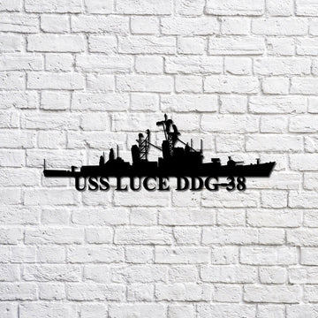 US Navy Metal Sign, USS Luce DDG38 Navy Ship Metal Sign, Memory Wall Metal Sign Laser Cut Metal Signs, Navy Veteran Metal Sign