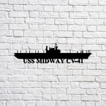 US Navy Metal Sign, USS Midway CV41 carrier Navy Ship Metal Sign, Memory Wall Metal Sign Laser Cut Metal Signs, Navy Veteran Metal Sign