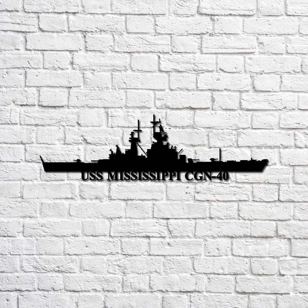 US Navy Metal Sign, USS Mississippi CGN40 Navy Ship Metal Sign, Memory Wall Metal Sign Laser Cut Metal Signs, Navy Veteran Metal Sign