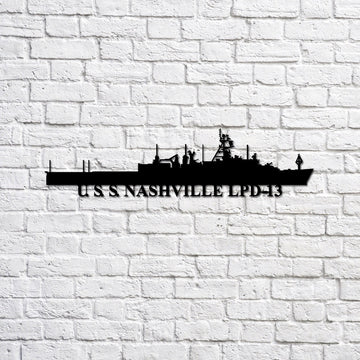 US Navy Metal Sign, USS Nashville LPD13 Navy Ship Metal Sign, Memory Wall Metal Sign Laser Cut Metal Signs, Navy Veteran Metal Sign