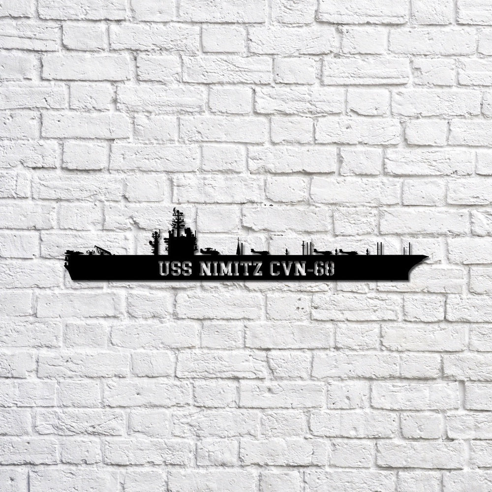 US Navy Metal Sign, USS Nimitz CVN68 carrier Navy Ship Metal Sign, Memory Wall Metal Sign Laser Cut Metal Signs, Navy Veteran Metal Sign