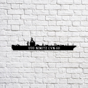 US Navy Metal Sign, USS Nimitz CVN68 carrier Navy Ship Metal Sign, Memory Wall Metal Sign Laser Cut Metal Signs, Navy Veteran Metal Sign