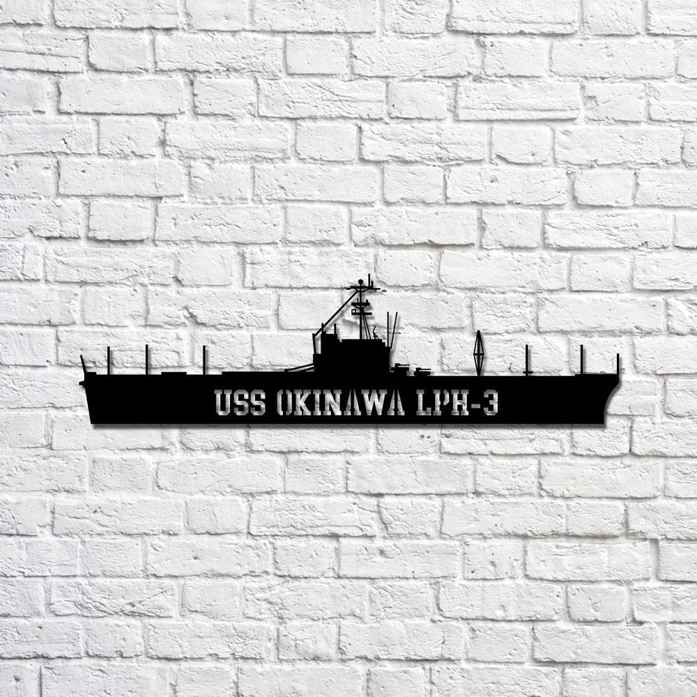 US Navy Metal Sign, USS Okinawa LPH3 carrier Navy Ship Metal Sign, Memory Wall Metal Sign Laser Cut Metal Signs, Navy Veteran Metal Sign