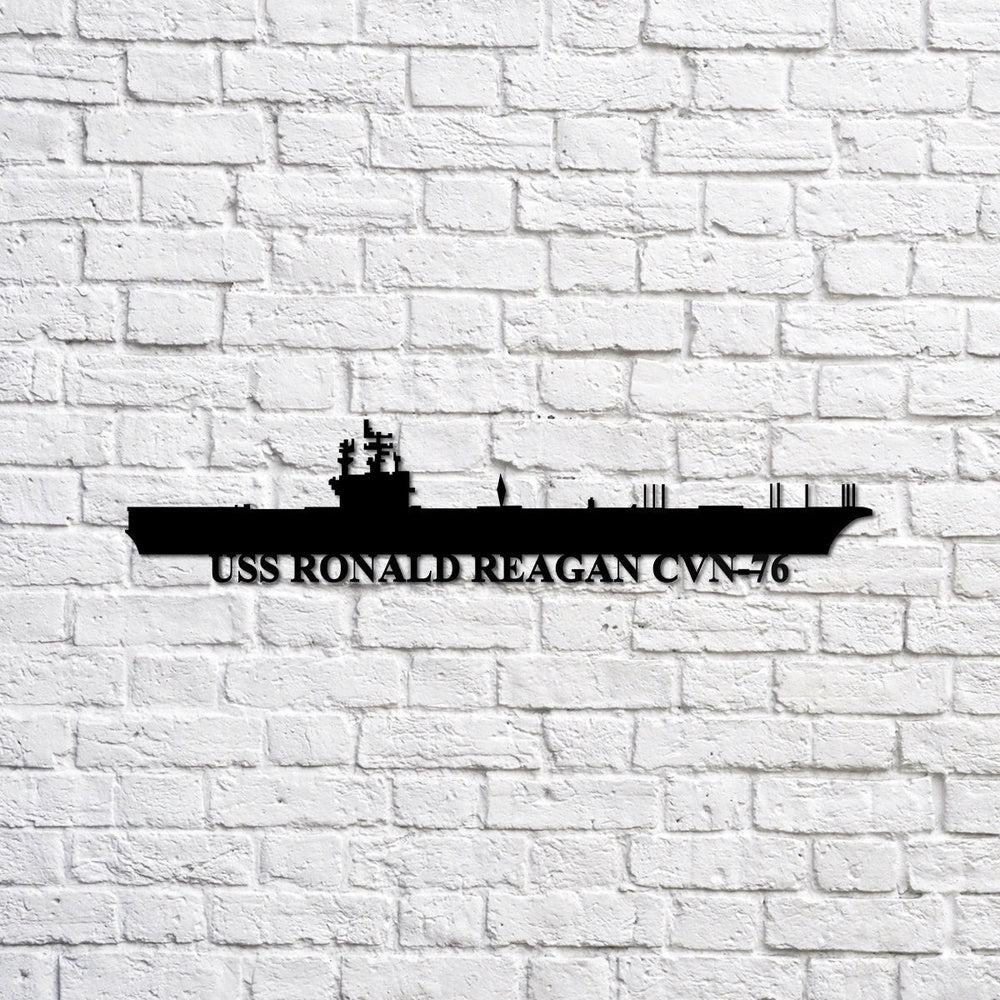US Navy Metal Sign, USS Ronald Reagan CVN76 Navy Ship Metal Sign, Memory Wall Metal Sign Laser Cut Metal Signs, Navy Veteran Metal Sign