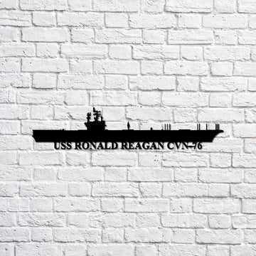 US Navy Metal Sign, USS Ronald Reagan CVN76 Navy Ship Metal Sign, Memory Wall Metal Sign Laser Cut Metal Signs, Navy Veteran Metal Sign