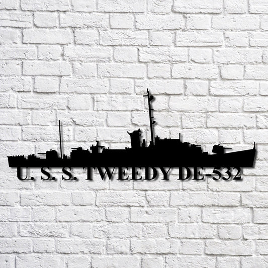 US Navy Metal Sign, USS Tweedy De532 Navy Ship Metal Art, Custom Us Navy Ship Cut Metal Sign, Navy Veteran Metal Sign