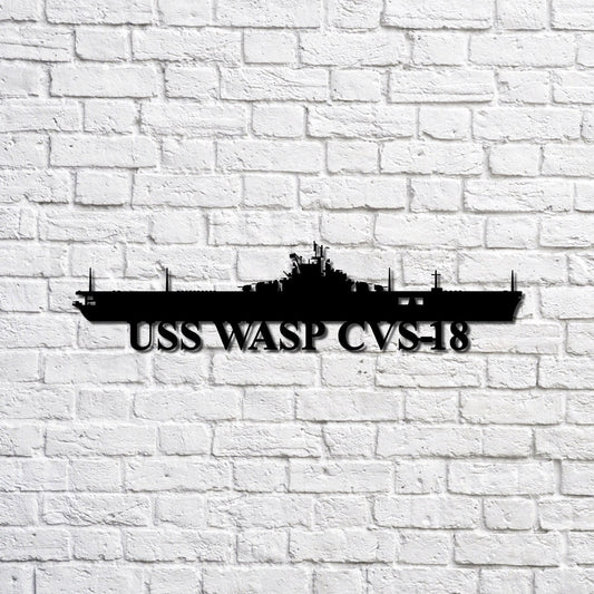 US Navy Metal Sign, USS Wasp CVS18 Navy Ship Metal Sign, Memory Wall Metal Sign Laser Cut Metal Signs, Navy Veteran Metal Sign