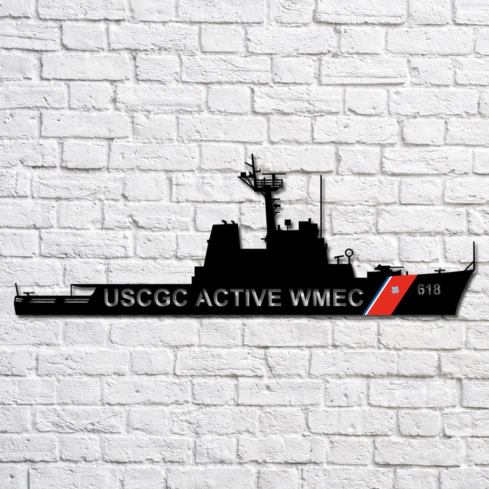 US Navy Metal Sign, Uscgc Active Wmec 618 Navy Ship Metal Art, Custom Us Navy Ship Cut Metal Sign, Navy Veteran Metal Sign