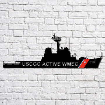US Navy Metal Sign, Uscgc Active Wmec 618 Navy Ship Metal Art, Custom Us Navy Ship Cut Metal Sign, Navy Veteran Metal Sign