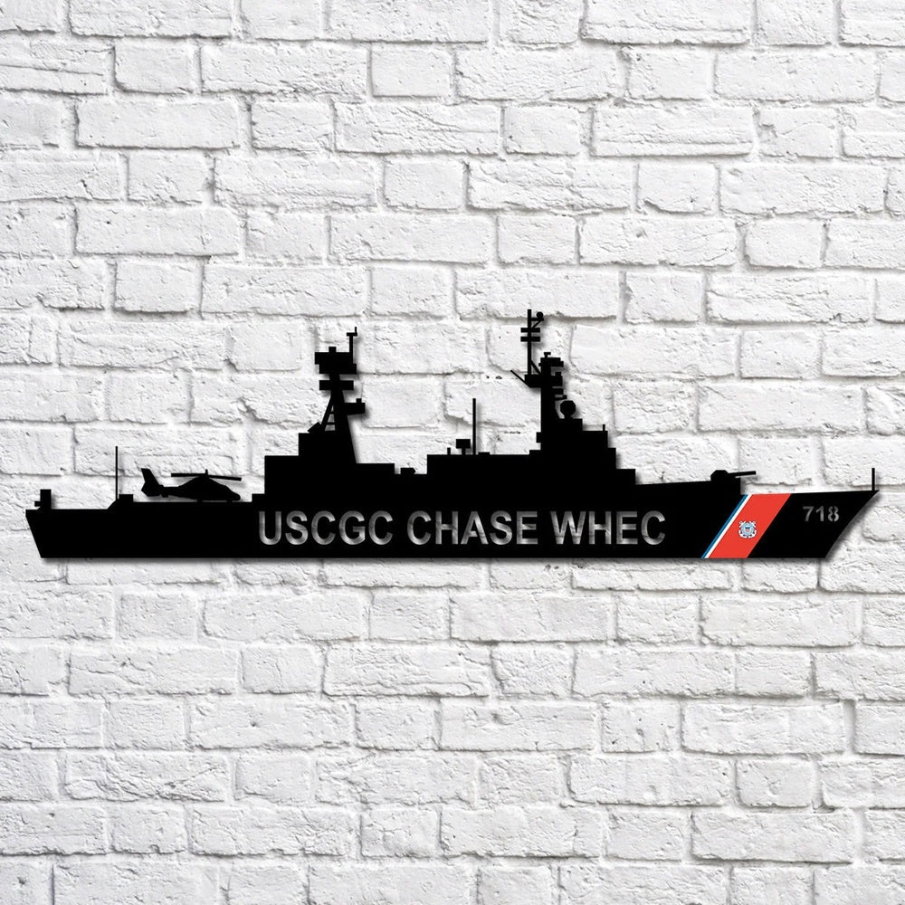 US Navy Metal Sign, Uscgc Chase Whec 718 Navy Ship Metal Art, Custom Us Navy Ship Cut Metal Sign, Navy Veteran Metal Sign