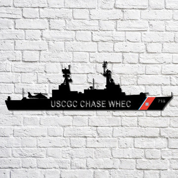 US Navy Metal Sign, Uscgc Chase Whec 718 Navy Ship Metal Art, Custom Us Navy Ship Cut Metal Sign, Navy Veteran Metal Sign