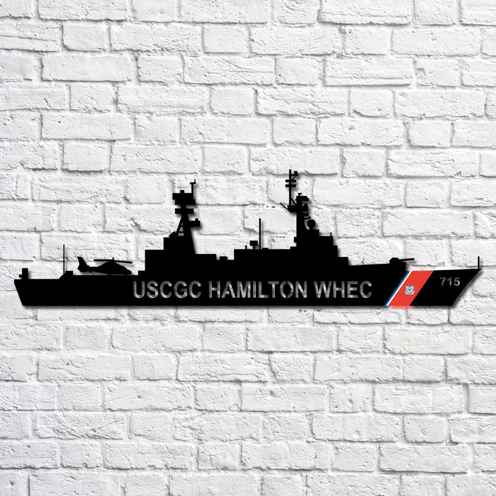 US Navy Metal Sign, Uscgc Hamilton Whec 715 Navy Ship Metal Art, Custom Us Navy Ship Cut Metal Sign, Navy Veteran Metal Sign