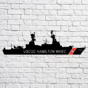 US Navy Metal Sign, Uscgc Hamilton Whec 715 Navy Ship Metal Art, Custom Us Navy Ship Cut Metal Sign, Navy Veteran Metal Sign
