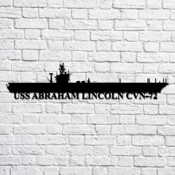 US Navy Metal Sign, Uss Abraham Lincoln Cvn72 V2 Navy Ship Metal Art, Custom Us Navy Ship Cut Metal Sign, Navy Veteran Metal Sign