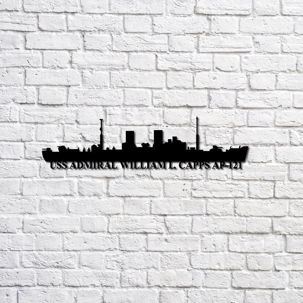 US Navy Metal Sign, Uss Admiral William L Capps Ap121 Navy Ship Metal Sign, Memory Wall Metal Sign, Navy Veteran Metal Sign