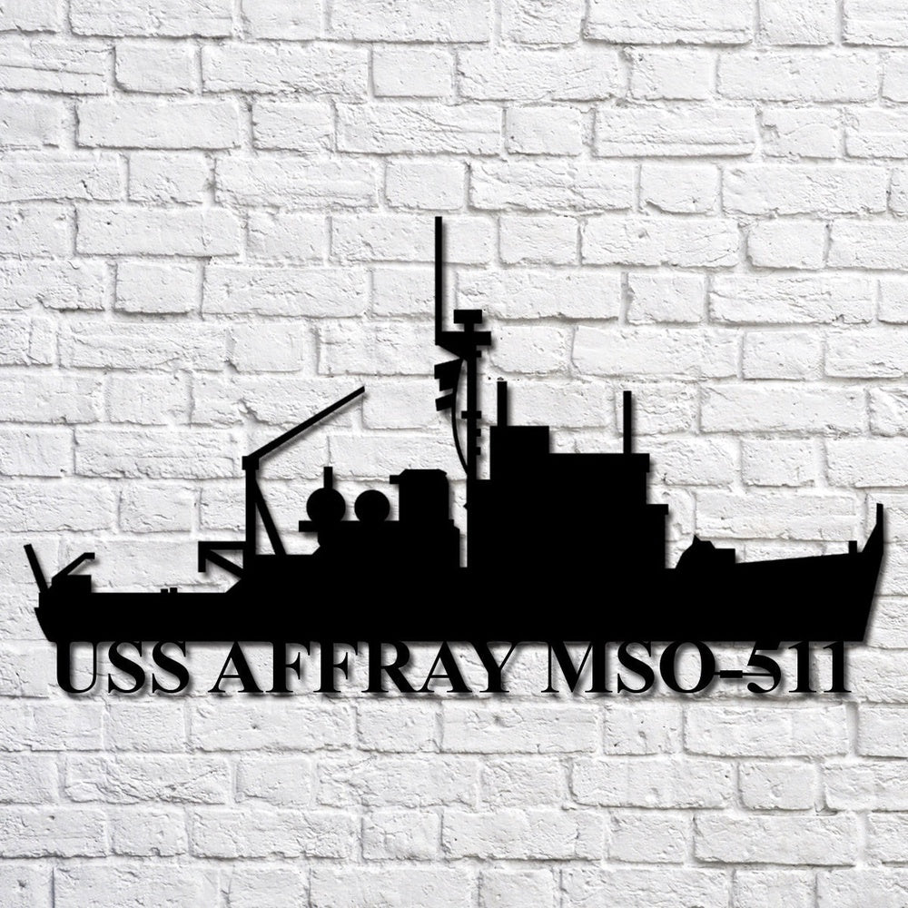 US Navy Metal Sign, Uss Affray Mso511 Navy Ship Metal Art, Custom Us Navy Ship Cut Metal Sign, Navy Veteran Metal Sign