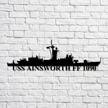 US Navy Metal Sign, Uss Ainsworth Ff 1090 Navy Ship Metal Art, Custom Us Navy Ship Cut Metal Sign, Navy Veteran Metal Sign