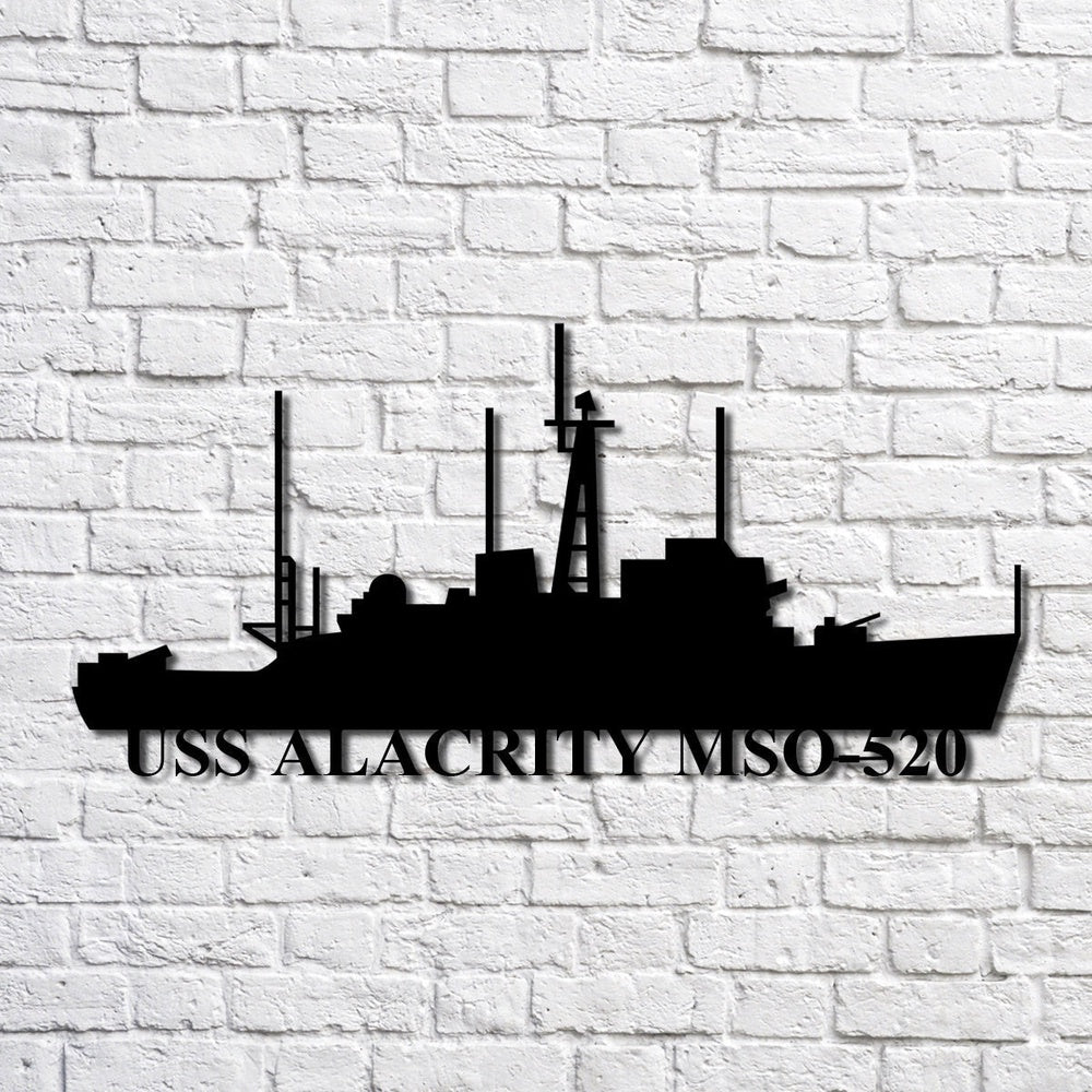 US Navy Metal Sign, Uss Alacrity Mso520 Navy Ship Metal Art, Custom Us Navy Ship Cut Metal Sign, Navy Veteran Metal Sign