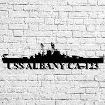 US Navy Metal Sign, Uss Albany Ca123 Navy Ship Metal Art, Custom Us Navy Ship Cut Metal Sign, Navy Veteran Metal Sign