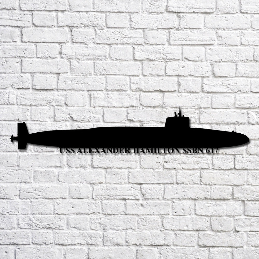 US Navy Metal Sign, Uss Alexander Hamilton Ssbn 617 Navy Ship Metal Art, Navy Veteran Metal Sign