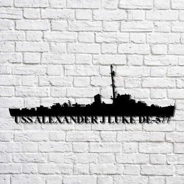 US Navy Metal Sign, Uss Alexander J Luke De577 Navy Ship Metal Art, Custom Us Navy Ship Cut Metal Sign, Navy Veteran Metal Sign