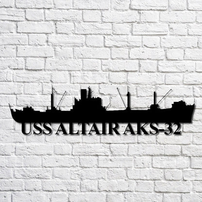 US Navy Metal Sign, Uss Altair Aks32 Navy Ship Metal Art, Custom Us Navy Ship Cut Metal Sign, Navy Veteran Metal Sign