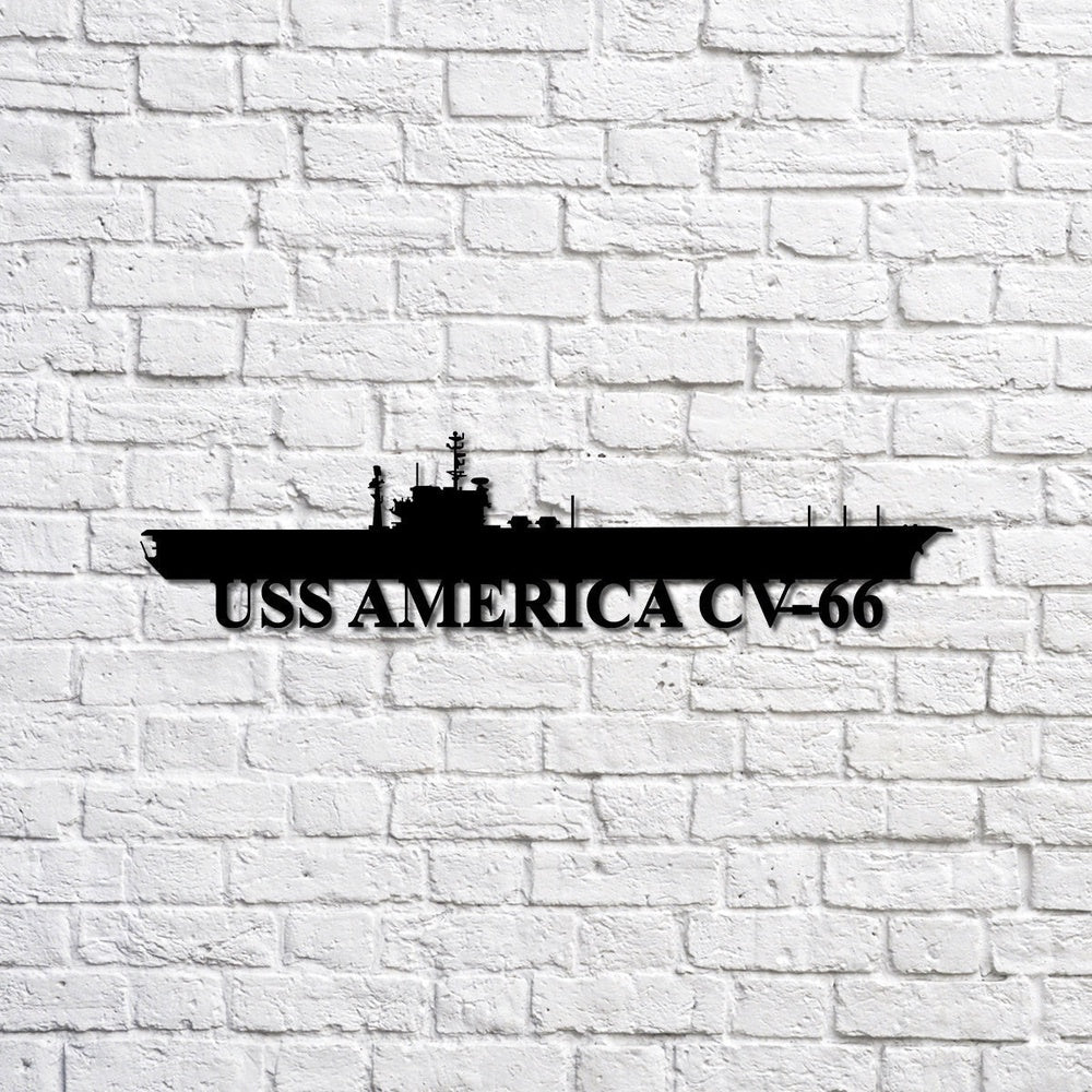 US Navy Metal Sign, Uss America Cv66 Navy Ship Metal Sign, Memory Wall Metal Sign, Navy Veteran Metal Sign