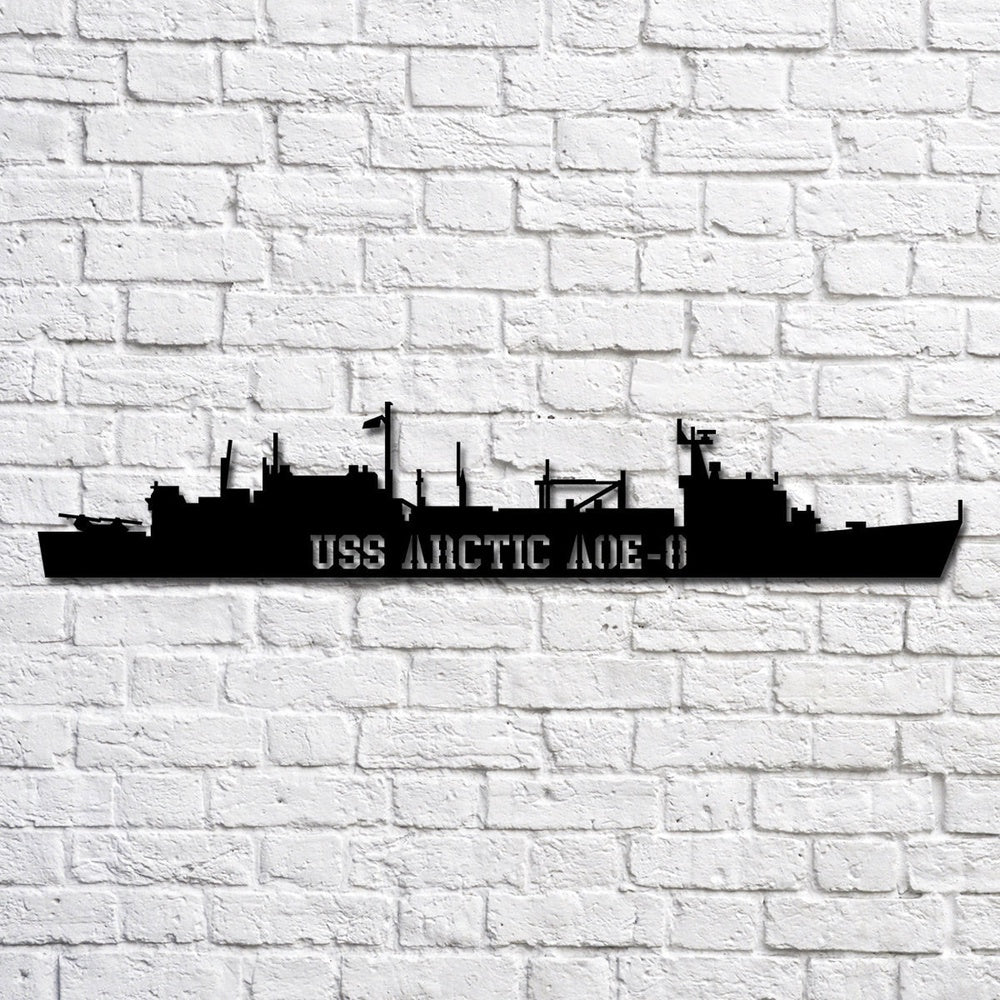 US Navy Metal Sign, Uss Arctic Aoe8 Navy Ship Metal Art, Custom Us Navy Ship Cut Metal Sign, Navy Veteran Metal Sign