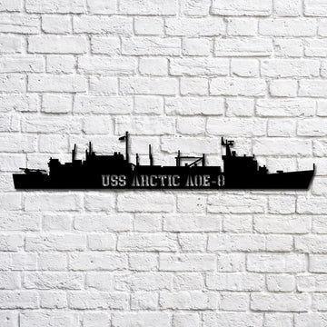 US Navy Metal Sign, Uss Arctic Aoe8 Navy Ship Metal Art, Custom Us Navy Ship Cut Metal Sign, Navy Veteran Metal Sign