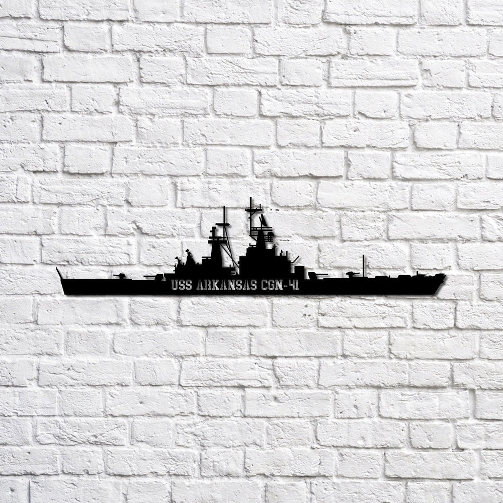 US Navy Metal Sign, Uss Arkansas Cgn41 Navy Ship Metal Sign, Memory Wall Metal Sign, Navy Veteran Metal Sign