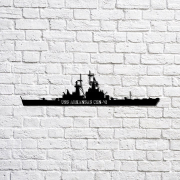 US Navy Metal Sign, Uss Arkansas Cgn41 Navy Ship Metal Sign, Memory Wall Metal Sign, Navy Veteran Metal Sign
