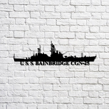 US Navy Metal Sign, Uss Bainbridge Cgn25 Navy Ship Metal Sign, Memory Wall Metal Sign, Navy Veteran Metal Sign
