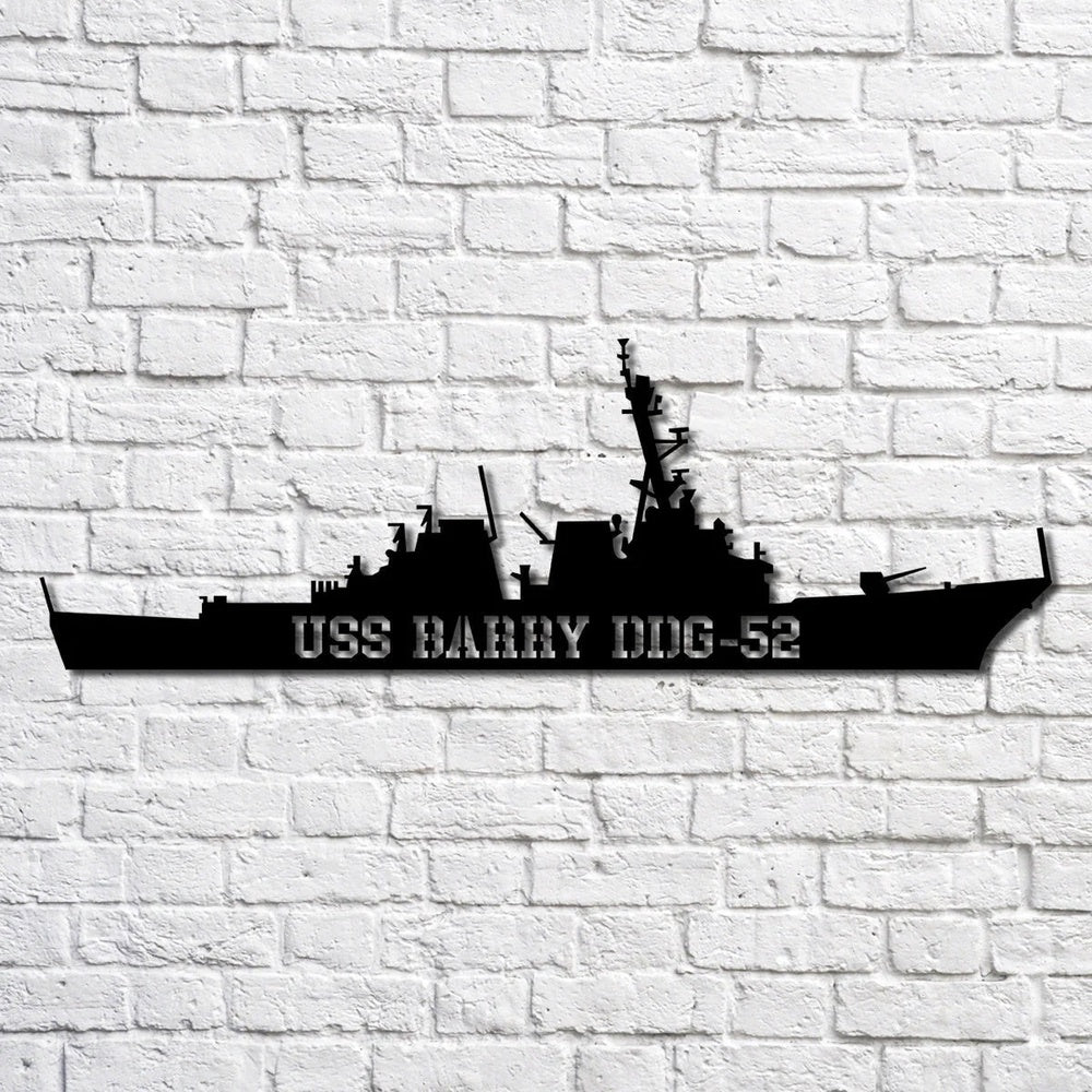 US Navy Metal Sign, Uss Barry Ddg 52 Navy Ship Metal Art, Custom Us Navy Ship Cut Metal Sign, Navy Veteran Metal Sign
