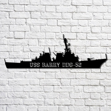US Navy Metal Sign, Uss Barry Ddg 52 Navy Ship Metal Art, Custom Us Navy Ship Cut Metal Sign, Navy Veteran Metal Sign