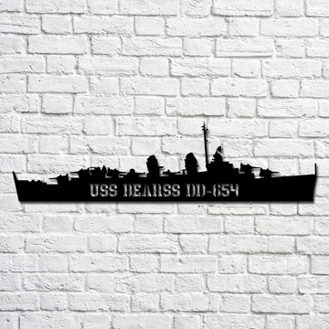 US Navy Metal Sign, Uss Bearss Dd654 Navy Ship Metal Art, Custom Us Navy Ship Cut Metal Sign, Navy Veteran Metal Sign