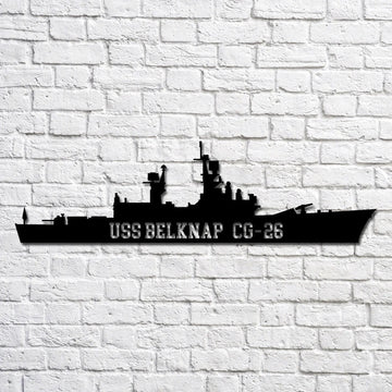 US Navy Metal Sign, Uss Belknap Cg26 Navy Ship Metal Art, Custom Us Navy Ship Cut Metal Sign, Navy Veteran Metal Sign