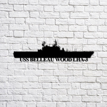 US Navy Metal Sign, Uss Belleau Wood Lha3 Navy Ship Metal Sign, Memory Wall Metal Sign, Navy Veteran Metal Sign
