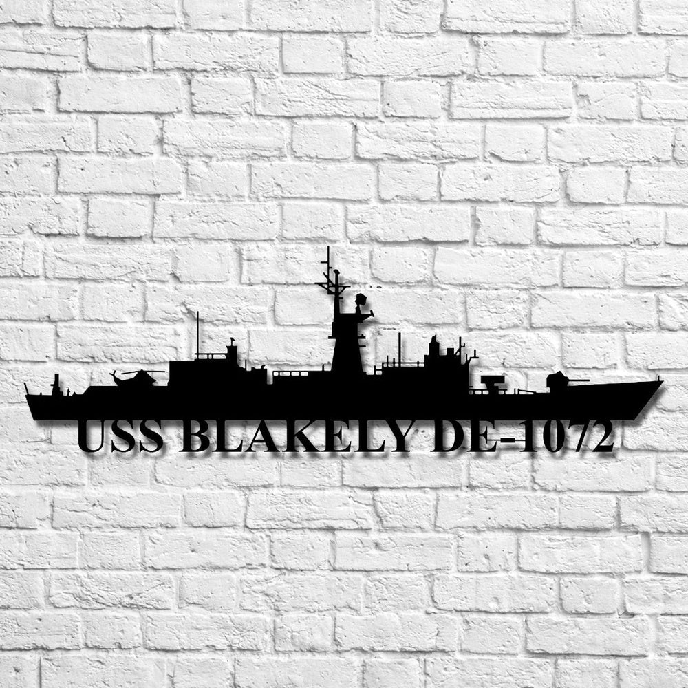 US Navy Metal Sign, Uss Blakely De1072 Navy Ship Metal Art, Custom Us Navy Ship Cut Metal Sign, Navy Veteran Metal Sign