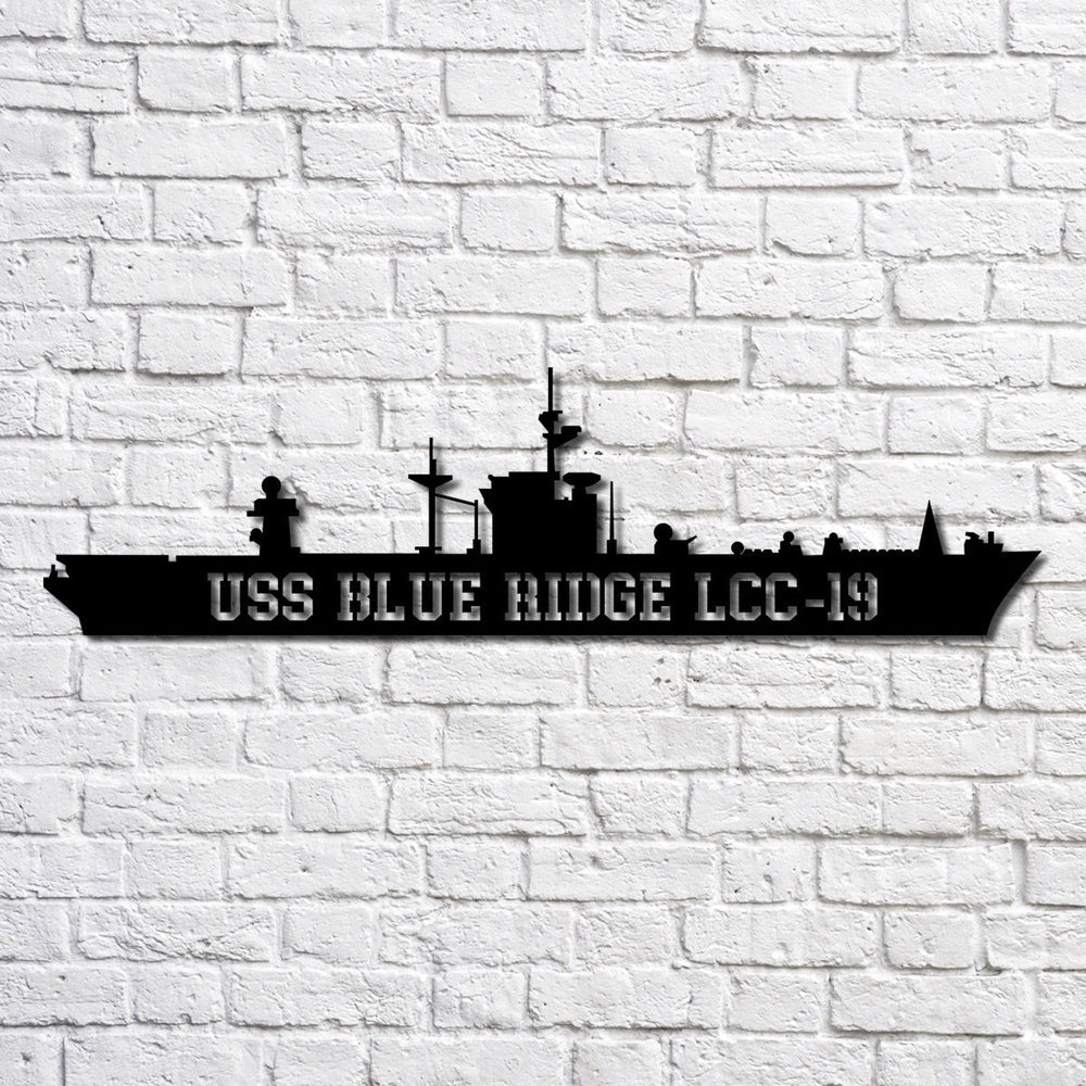 US Navy Metal Sign, Uss Blue Ridge Lcc19 Navy Ship Metal Art, Custom Us Navy Ship Cut Metal Sign, Navy Veteran Metal Sign