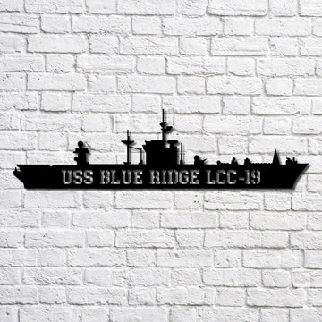 US Navy Metal Sign, Uss Blue Ridge Lcc19 Navy Ship Metal Art, Custom Us Navy Ship Cut Metal Sign, Navy Veteran Metal Sign