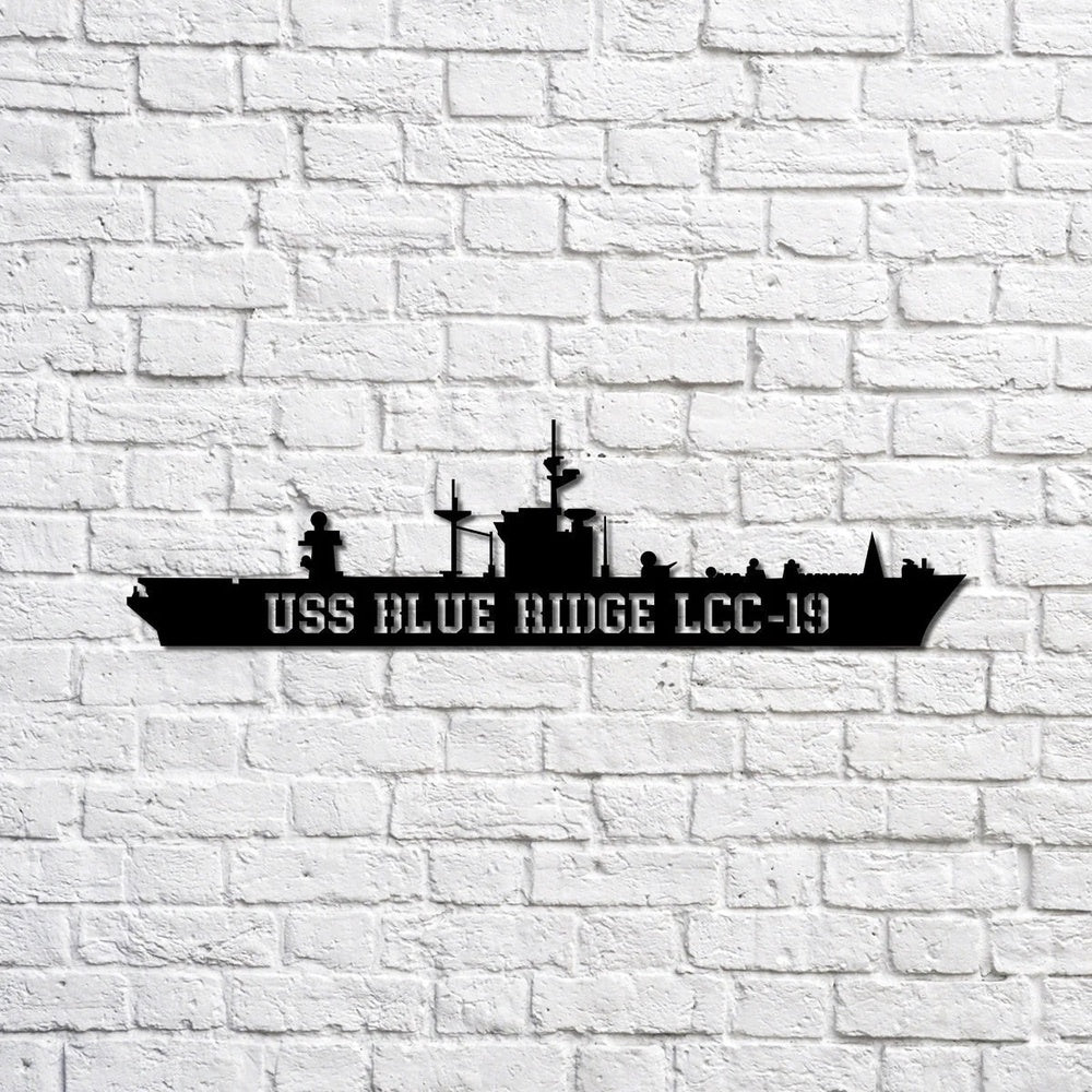 US Navy Metal Sign, Uss Blue Ridge Lcc19 Navy Ship Metal Sign, Memory Wall Metal Sign, Navy Veteran Metal Sign