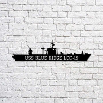 US Navy Metal Sign, Uss Blue Ridge Lcc19 Navy Ship Metal Sign, Memory Wall Metal Sign, Navy Veteran Metal Sign